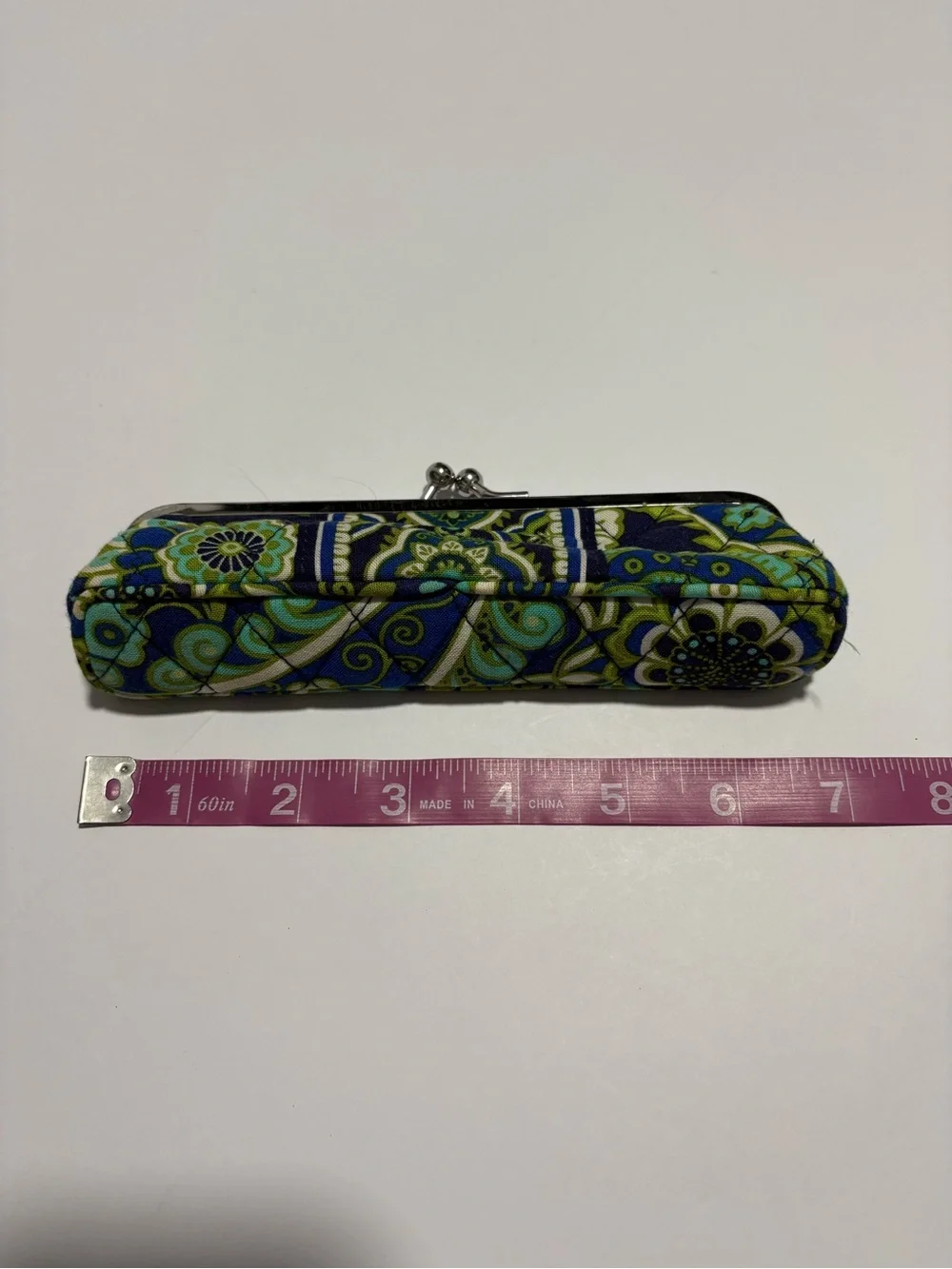 Vera Bradley Green Blue Floral Clasp Women’s Eyeglass or Accessory Case